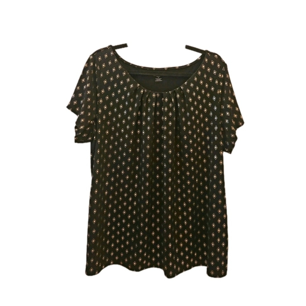 Worthington Black and White Patterned Blouse